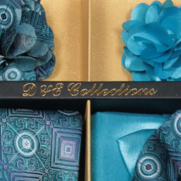 Daniel Ellissa Turquoise Blue Bow & Neck Tie 6 Set - Picture 6 of 6